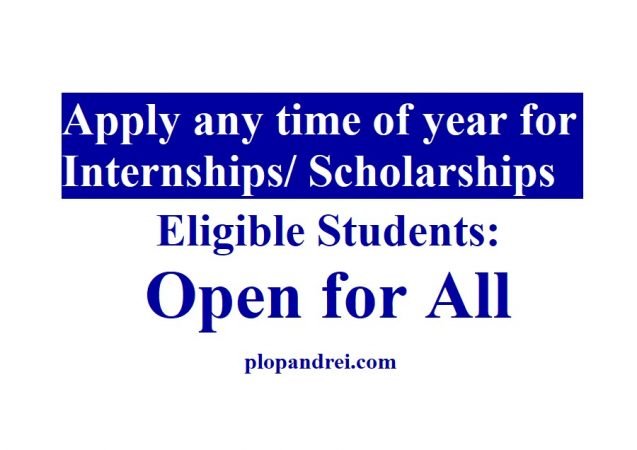 Apply any time of year for Internships/ Scholarships