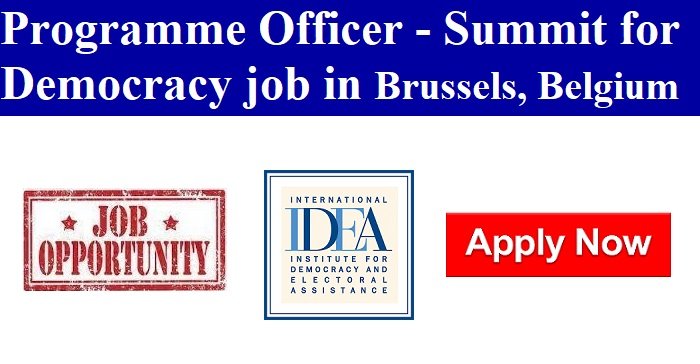 Programme Officer – Summit for Democracy job in #Brussels, #Belgium/ International IDEA